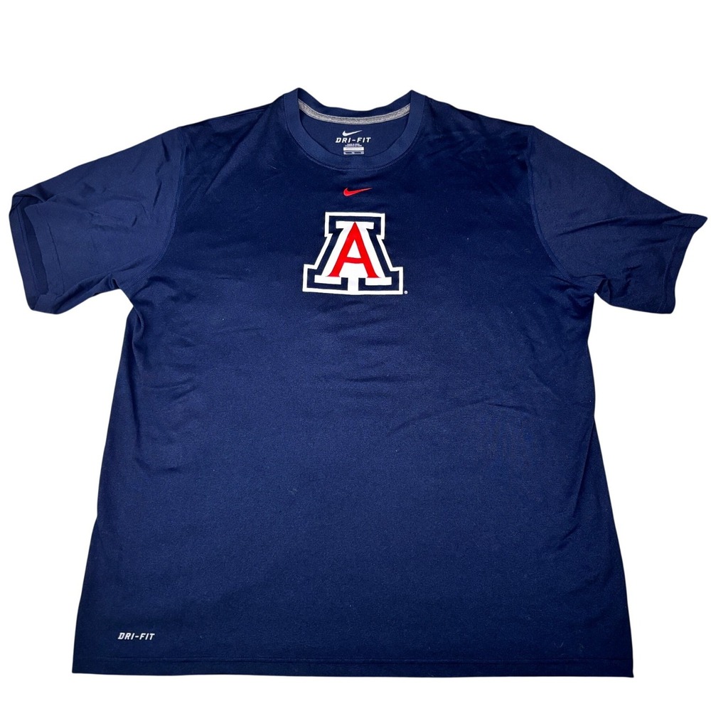 Nike Arizona Wildcats T-Shirt Mens XL Navy Blue Dri-FIT‎ Graphic Tee NCAA